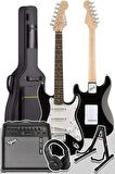 Midex RPH30WH-50AMP Elektro Gitar Seti 50 WATT Bluetooth Şarjlı Amfi Kulaklık Full SET